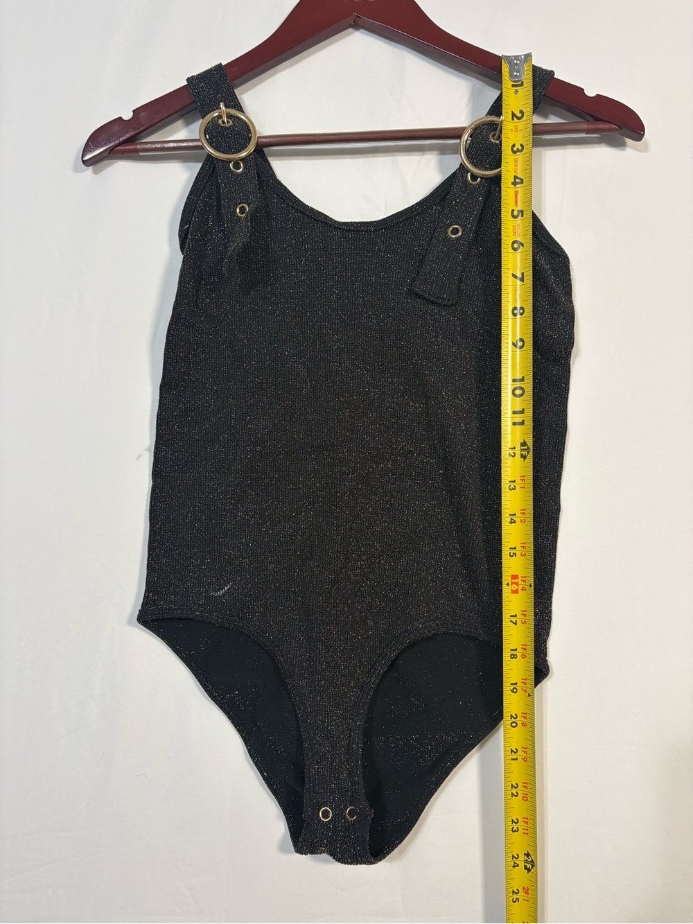 Sz Med Black gold glitter bodysuit